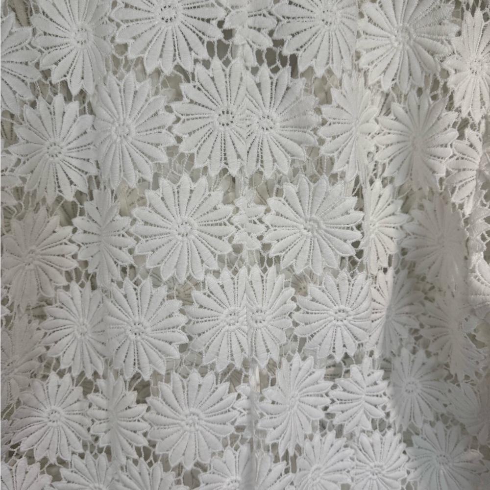 berek White Daisy Lace Blazer Floral Textured Button Front Large - Picture 10 of 13
